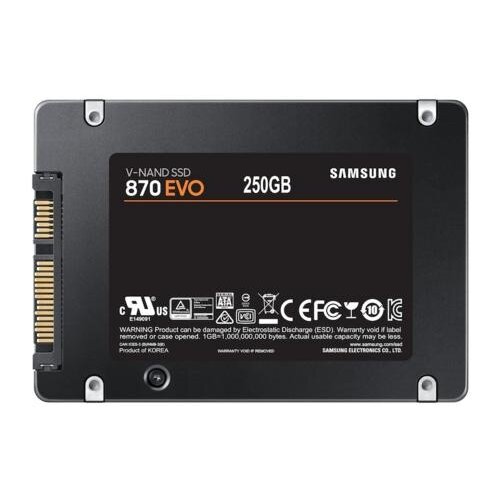 Samsung 870 EVO | 250GB SATA SSD | 2.5'' | 560MB/s Lezen | 530MB/s Schrijven