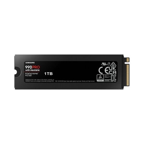 Samsung 990 PRO | 1TB NVMe SSD | M.2 | Gen4 | 7.450MB/s Lezen | 6.900MB/s Schrijven | Heatsink