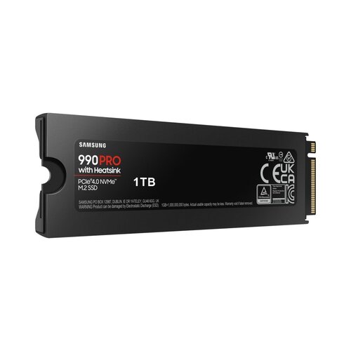 Samsung 990 PRO | 1TB NVMe SSD | M.2 | Gen4 | 7.450MB/s Lezen | 6.900MB/s Schrijven | Heatsink
