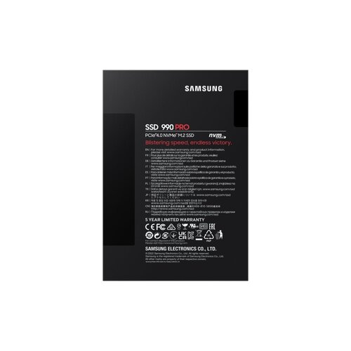 Samsung 990 PRO | 4TB NVMe SSD | M.2 Gen4 | 7.450 MB/s Lezen | 6.900 MB/s Schrijven