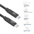 ACT AC7443 | USB 3.2 Kabel | 10Gbps | 60W | USB-C naar USB-C | 3m | Zwart