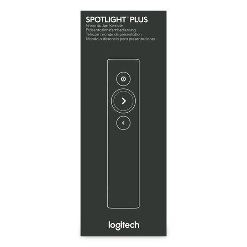 Logitech Spotlight Presenter | Draadloos | Bluetooth & USB 2.4 GHz | Bereik tot 30 meter | Grijs