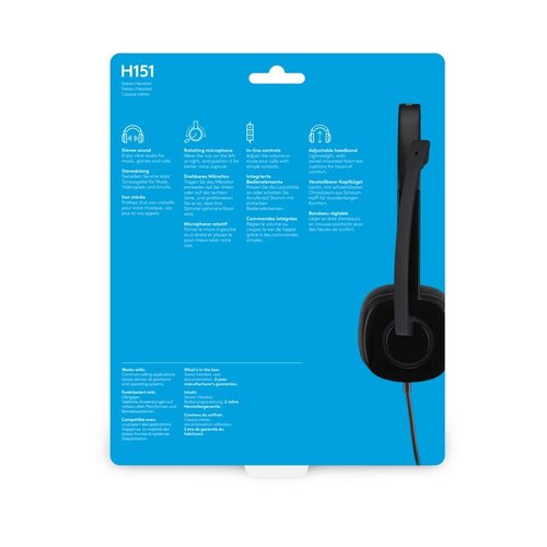 Logitech H151 | Bedrade On-ear Headset | 3.5mm | Zwart