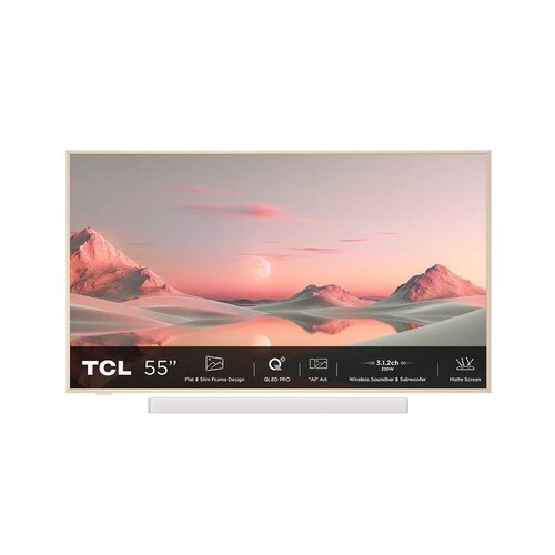 TCL NXTFRAME 55A300PRO | 55" 4K Ultra HD QLED Smart TV | Google TV | Wifi Soundbar & Subwoofer | Dolby Vision IQ | 120Hz Refurbished (refurbished)