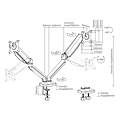SBOX Flex LCD-S024-2 | Verstelbare Monitor-bureaubeugel | Tot 32" | Max 9kg | VESA 100x100 | 2 Monitoren