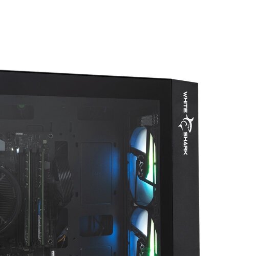 White Shark WARHEAD | Midi Tower Case | Inclusief 4 RGB Fans | Zwart