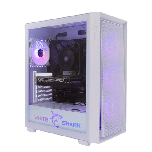 White Shark WARHEAD | Midi Tower Case | Inclusief 4 RGB Fans | Wit