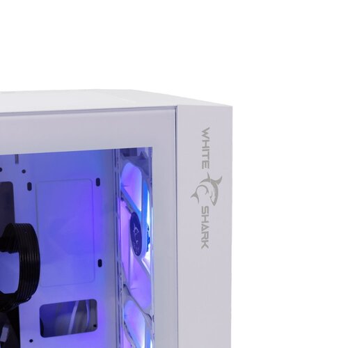 White Shark WARHEAD | Midi Tower Case | Inclusief 4 RGB Fans | Wit