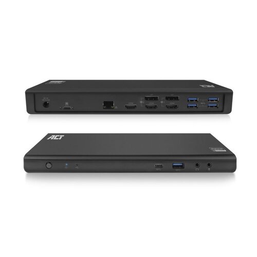 ACT AC7048 | Docking Station & Poortreplicator | USB-C 3.2 Gen 1 | Zwart | Open Box (refurbished)