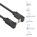 ACT AC7476 | USB 3.2 Gen 2 Kabel | USB-C (haaks boven/beneden) naar USB-C (haaks boven/beneden) | 60W | 10Gbps | 0,5m | Zwart