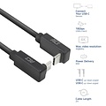 ACT AC7478 | USB 3.2 Gen 2 Kabel | USB-C (haaks boven/beneden) naar USB-C (haaks boven/beneden) | 60W | 10Gbps | 2m | Zwart
