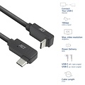 ACT AC7480 | USB 3.2 Gen 2 Kabel | USB-C (haaks links/rechts) naar USB-C (haaks boven/beneden) | 60W | 10Gbps | 0,5m | Zwart