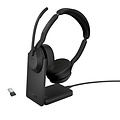 Jabra Evolve2 55 MS Stereo | Bluetooth & USB-A Headset | Met Oplaadhouder | Zwart | Voor Kantoor & Callcenter
