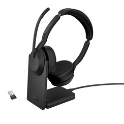 Evolve2 55 MS Stereo | Bluetooth & USB-A Headset | Met Oplaadhouder | Zwart | Voor Kantoor & Callcenter