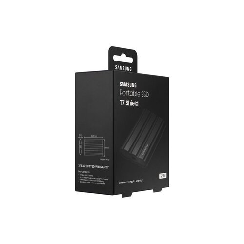 Samsung T7 Shield | Externe SSD | 2TB | USB 3.2 Gen2 | 1.050MB/s Lezen | 1.000MB/s Schrijven | Zwart