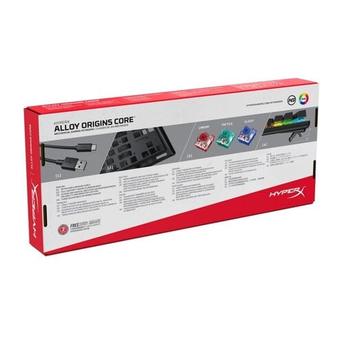 HyperX Alloy Origins Core | Bedraad Gaming Toetsenbord USB | QWERTY US | Zwart