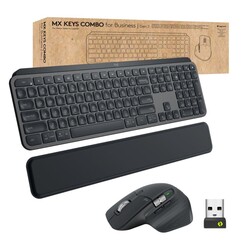 MX Keys Combo for Business Gen 2 | Draadloze Toetsenbord- en Muis-combo | RF / Bluetooth | QWERTY US International | Grafiet