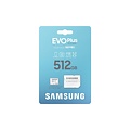 Samsung EVO Plus | MicroSDXC | 512GB | Class 10 | UHS-I U3 | V30 | A2 | Tot 160MB/s | Inclusief adapter