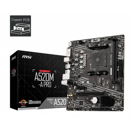 MSI A520M-A PRO | Socket AM4 | AMD A520 | 2xDDR4 | Micro-ATX | Moederbord