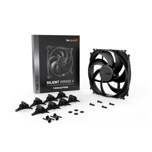 be quiet! Silent Wings 4 | 140mm PWM Behuizingsventilator | Zwart | Single Pack (1 stuk)