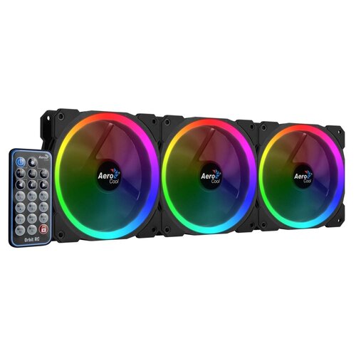 Aerocool Orbit RC ARGB 3 Pack | 120mm Case Fans met Remote Control