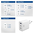 ACT AC2170 USB-C/USB-A Lader | 3-Poorts met PPS, QuickCharge & GaNFast | 65W
