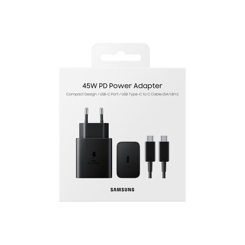 Samsung EP-T4510 | USB-C Oplader 45W inclusief USB-C Kabel | Zwart