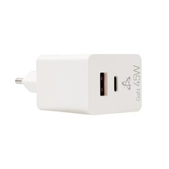 USB Oplader HC-45 | 45W | USB-A & USB-C (2 Poorten) | Wit