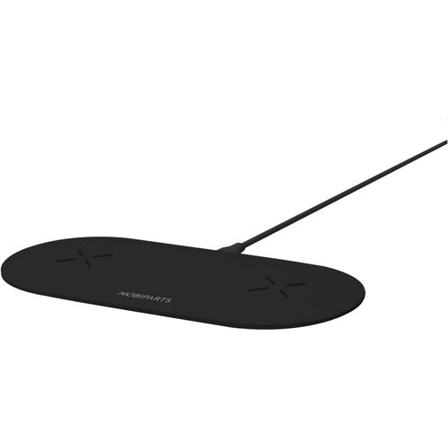 Mobiparts Dual Fast Wireless Charging Pad | Draadloze Oplader 10W Qi | Zwart
