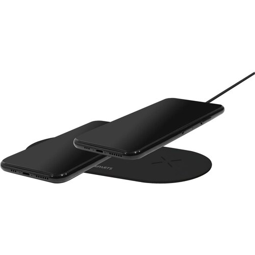 Mobiparts Dual Fast Wireless Charging Pad | Draadloze Oplader 10W Qi | Zwart