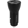 Mobiparts Car Charger | 2-Poorts USB-C & USB-A Autolader 30W PD Fast Charging | Zwart