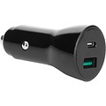 Mobiparts Car Charger | 2-Poorts USB-C & USB-A Autolader 30W PD Fast Charging | Zwart