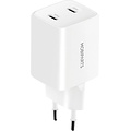 Mobiparts GaN Wall Charger | Dual USB-C Oplader 35W | Wit