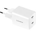 Mobiparts GaN Wall Charger | Dual USB-C Oplader 35W | Wit