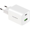 Mobiparts GaN Wall Charger | USB-C & USB-A 3.0 QC 45W | Wit