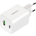 Mobiparts GaN Wall Charger | USB-C & USB-A 3.0 QC 45W | Wit