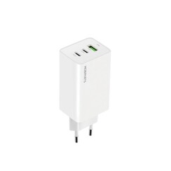 GaN Wall Charger | 2x USB-C & 3.0 USB-A QC 65W | Wit