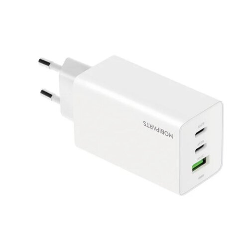 Mobiparts GaN Wall Charger | 2x USB-C & 3.0 USB-A QC 65W | Wit