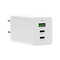 Mobiparts GaN Wall Charger | 2x USB-C & 3.0 USB-A QC 65W | Wit