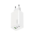 Mobiparts GaN Wall Charger | 2x USB-C & 3.0 USB-A QC 65W | Wit