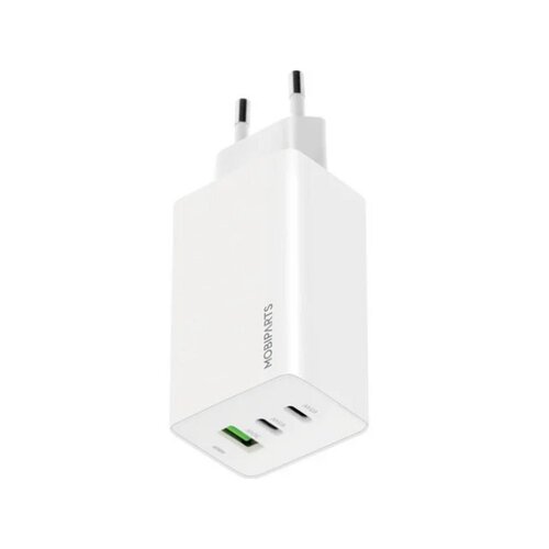 Mobiparts GaN Wall Charger | 2x USB-C & 3.0 USB-A QC 65W | Wit