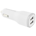 Mobiparts Car Charger | Dual USB-A Autolader 12W / 2.4A | Wit