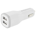 Mobiparts Car Charger | Dual USB-A Autolader 12W / 2.4A | Wit