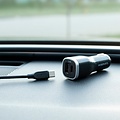 Mobiparts Car Charger | Dual USB-A & USB-C Autolader 12W | Zwart