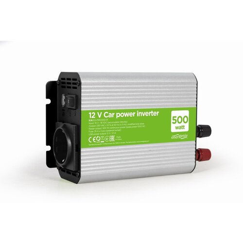 Gembird EG-PWC500-01 | Netvoeding & Inverter Auto | 500 W | Grijs
