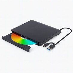 DVD-USB-031 | Externe DVD-Brander | 8x DVD | 24x CD | USB-C & USB 3.1 | Slimline | Zwart