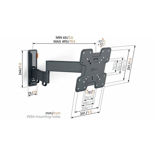 Vogel's Comfort TVM3245 | Draai- en kantelbare TV-beugel | 19-43" | max 15kg | VESA 400x400