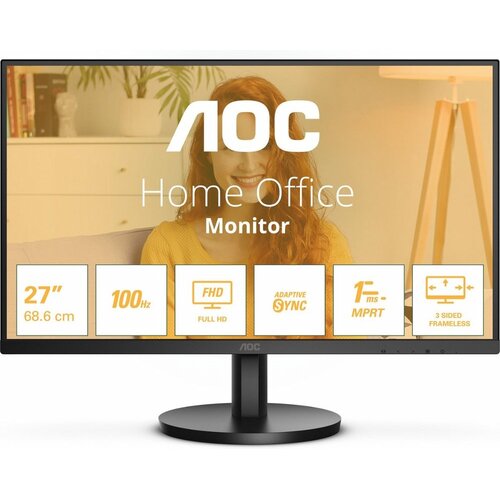 AOC Q27B3CF2 | 27" | 2560x1440 Quad HD IPS | 100Hz | 1ms MPRT | Ingebouwde Speakers | USB-C 65W Power Delivery