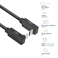 ACT AC7477 | USB 3.2 Gen 2 Kabel | USB-C (haaks boven/beneden) naar USB-C (haaks boven/beneden) | 60W | 10Gbps | 1m | Zwart