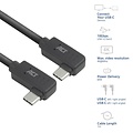 ACT AC7487 | USB 3.2 Gen 2 Kabel | USB-C (haaks links/rechts) naar USB-C (haaks links/rechts) | 60W | 10Gbps | 1m | Zwart